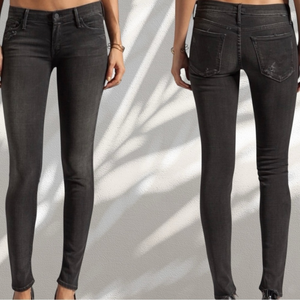 MOTHER Denim ‘The Looker’ Distressed Skinny Jeans in “Destroyed Ride” Gray Sz 26